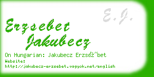 erzsebet jakubecz business card